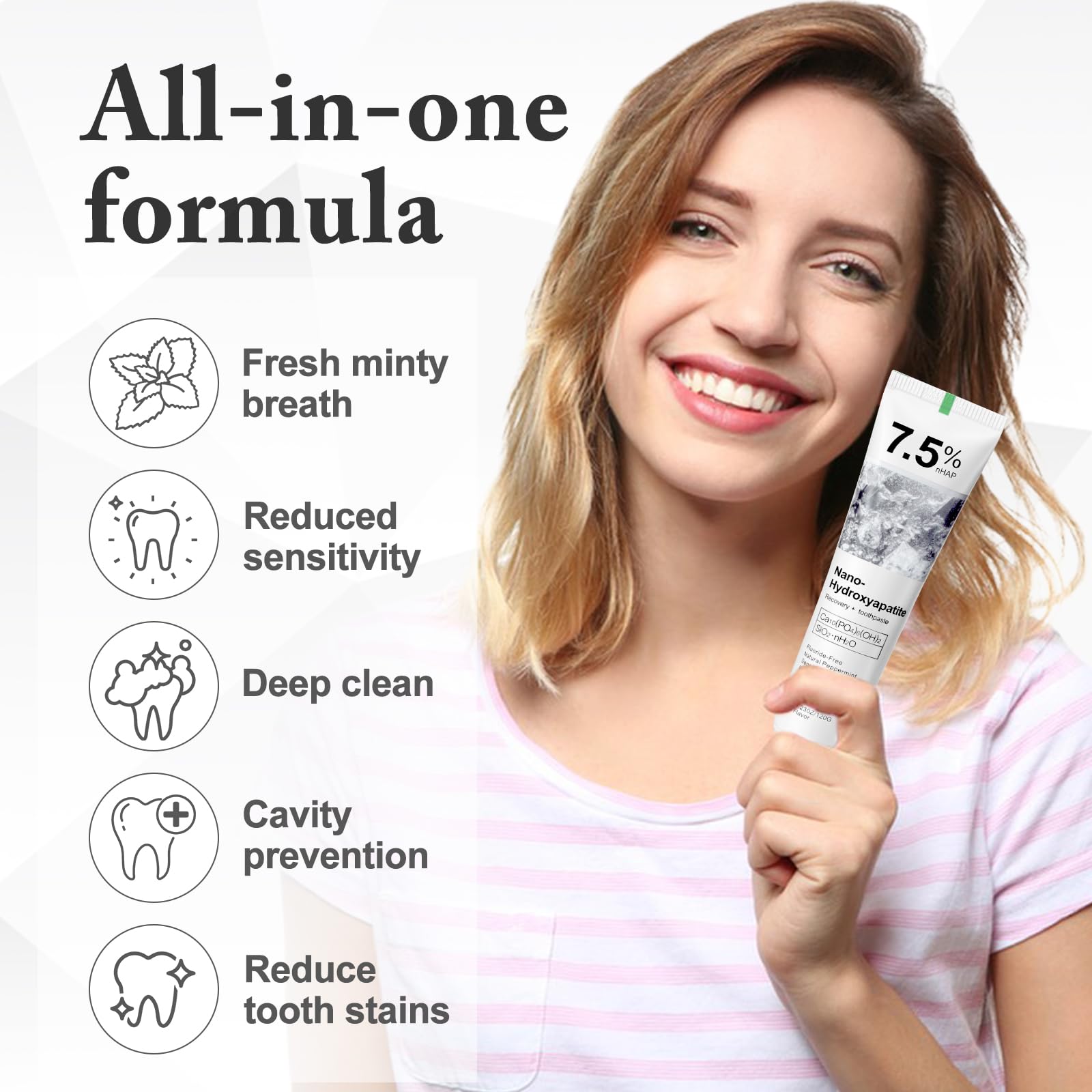 | 7.5% Nano-Hydroxyapatite For Enamel Repair & Whitening اگر 7 دن میں نتائج نہ ملیں تو مکمل رقم واپس