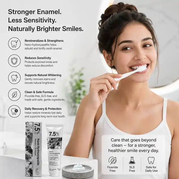 | 7.5% Nano-Hydroxyapatite For Enamel Repair & Whitening اگر 7 دن میں نتائج نہ ملیں تو مکمل رقم واپس
